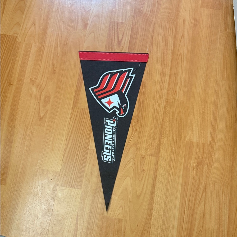 Cal State East Bay Pioneers Black and Red Pennant